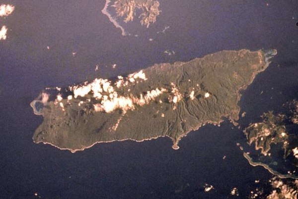 NASA Space Shuttle image of Taveuni. Top of image is NW.