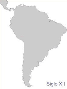 Expansion of the Inca Empire according to the chronology of Howland Rowe. 1463 was set as the year for the co-rule of Tupac Yupanqui. Tawantinsuyo.gif