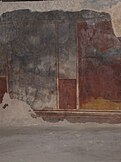 A fresco bearing signs of fire, Herodian Quarter, Jerusalem