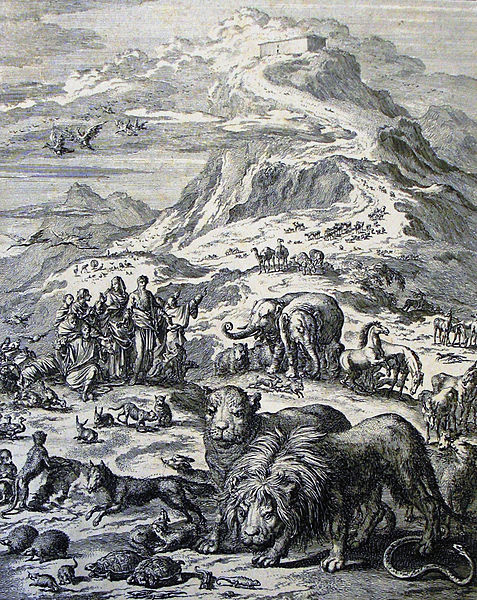 File:The Phillip Medhurst Picture Torah 62. Coming out of the Ark. Genesis cap 8 vv 18-19. Jan Luyken.jpg