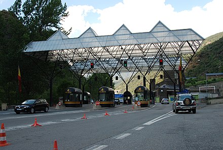 The border checkpoint in La Farga de Moles on the Andorra–Spain border