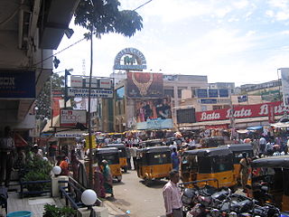 T. Nagar neighbourhood in Chennai, Tamil Nadu, India