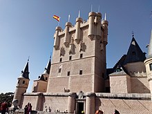 Torre del homenaje del alcázar de Segovia, en España.
