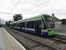 Variobahn tram at Therapia Lane Tram 2558 at Therapia Lane.JPG