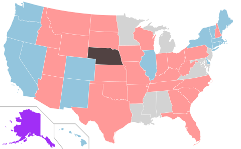 2024 United States State Legislative Elections Wikipedia   480px US2024stateupperhouses.svg 