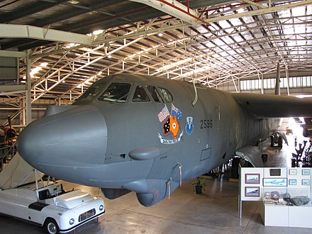 The nose of the B-52 bomber at the Australian Aviation Heritage Centre