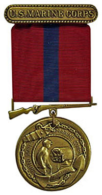 An older version of the "U.S. Marine Corps" Good Conduct Medal.