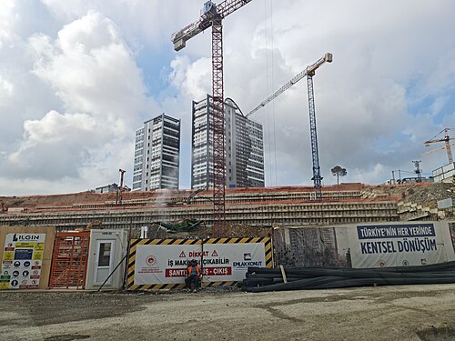 A construction site as part of urban transformation in the Asian side of İstanbul