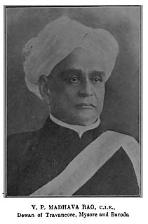 <span class="mw-page-title-main">V. P. Madhava Rao</span> Indian statesman