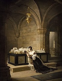 Валентина Миланская перед гробом своего мужа Людовика Орлеанского. Замок Блуа.