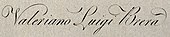 signature de Valeriano Luigi Brera