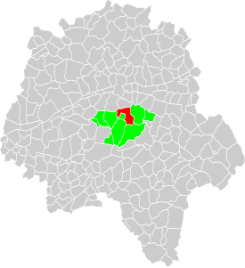 Vista de un mapa que indica la ubicación de una localidad de su departamento.