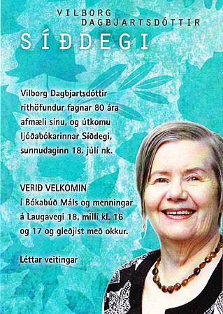 <span class="mw-page-title-main">Vilborg Dagbjartsdóttir</span> Icelandic writer, poet, and teacher (1930–2021)