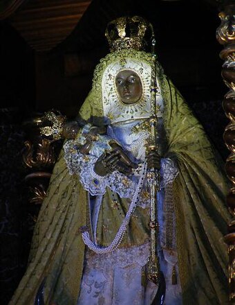 Image of the Virgin of Candelaria, in the Basilica of Candelaria (Tenerife).