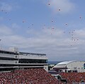 During their first American football game of 2007, Virginia Tech releases 32 balloons to commemorate the victims