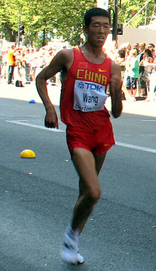 Wang Hao set a new personal best to take the silver (later upgraded to gold) Wang Hao 6358.jpg