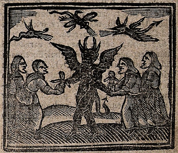 File:Witchcraft; witches giving babies to the devil. Woodcut, 172 Wellcome V0025812ETR.jpg