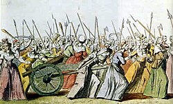 Pohod žensk na Versailles v oktobru 1789 je bil eden od najbolj znanih primerov množične politične participacije med francosko revolucijo. Protestniki prisilijo rojaliste k odhodu nazaj v Pariz, kjer so leta 1792 razglasili Prvo francosko republiko.