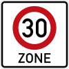 Sign 274.1 - start of the 30 km / h zone