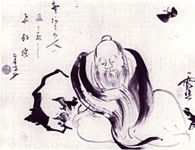 Zhuangzi Dreaming of a Butterfly, by 18th-century Japanese painter Ike no Taiga