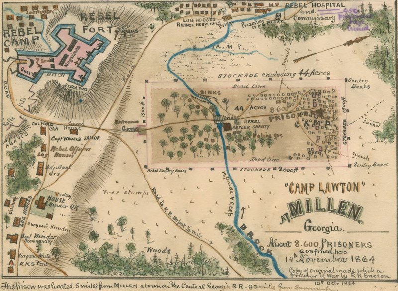 File:"Camp Lawton" at Millen, Georgia - about 8,600 prisoners confined here 14th November 1864. LOC gvhs01.vhs00054 (cropped).tif