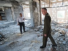 The Turkish parliament was bombed by jets during the failed coup of 2016 160801-D-PB383-016 US-General Joseph F. Dunford Jr. tours parts of the Turkish Grand National Assembly that were destroyed during the failed July 15 coup in Ankara.JPG