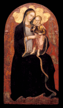 Мадонна с младенцем. 1410—1415. Художественный музей Принстонского университета.