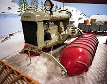 The Fordson snowmobile used to carry the US mail and freight in the Truckee area of the California Sierra Nevada Mountains. Heidrick Ag History Center. 1926 Fordson snowmobile.jpg