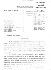 Grand Jury Charges, Introduction, United States of America v. Mary Sue Hubbard, United States District Court for the District of Columbia, 1979 1979 GrandJuryCover US v Hubbard.jpg