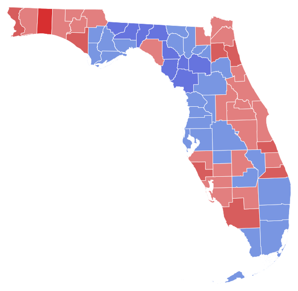 1988 United States Senate election in Florida results map by county.svg