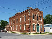 The Kasota Village Hall is on the National Register of Historic Places. 2009-0805-Kasota-VillageHall.jpg