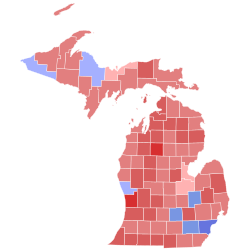 Wyniki wyborów Sekretarza Stanu w stanie Michigan w 2010 r. mapa według county.svg