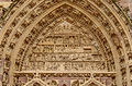 West façade: upper (main) tympanum of the portal