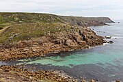 Porthgwarra Beach in Cornwall, England.