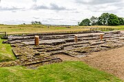 Remains of Birdoswald Roman Fort in Hadrian's Wall in the United Kingdom.