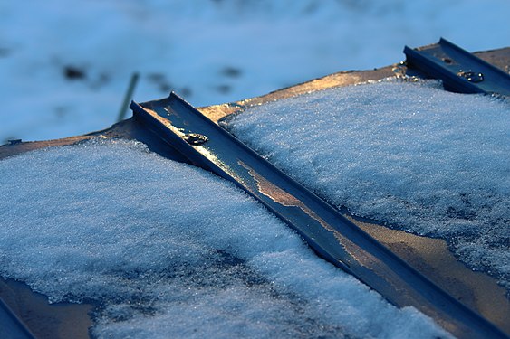 Snow lit by the setting sun