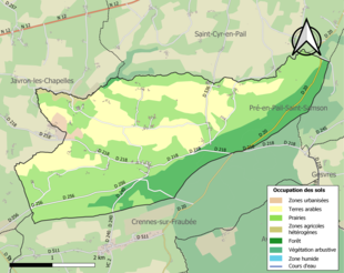 Mappa a colori che mostra l'uso del suolo.