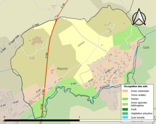 Kolorowa mapa przedstawiająca użytkowanie gruntów.