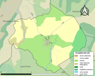 Barevná mapa znázorňující využití půdy.