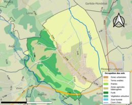 Carte des infrastructures et de l'occupation des sols de la commune en 2018 (CLC).