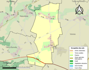 Kolorowa mapa przedstawiająca użytkowanie gruntów.