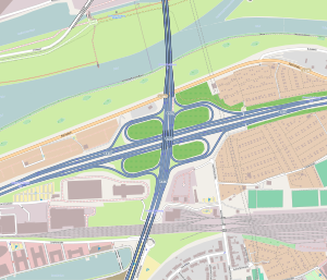 Overview map of the Duisburg motorway junction