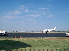 A private plane landing at the airport