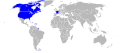 Pays du monde comprenant des communautés de l'Acadie généalogique.