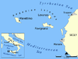Carte montrant la localisation de Drépane et des îles Égates.