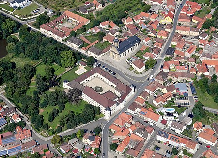 Aerial image of the Ensemble Schloss Wiesentheid (view from the southwest)
