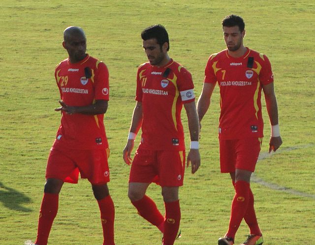 Three Foolad players (Arash Afshin, Bakhtiar Rahmani and Chimba) wear the shirts for 2012–13 season