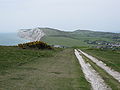 View of Afton Down looking towards Freshwater Bay Taken on 9 May. Uploaded by me on 29 Dec 2009.