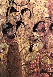Cave 17: foreigners attending the Buddha[300]