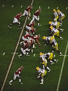 The Alabama offense lines up against the LSU defense. Alabama on offense against LSU 11-5-2011.jpg